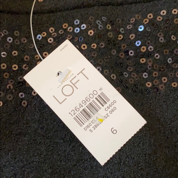 Ann Taylor loft black sequin skirt size 6 NWT - Picture 2 of 5